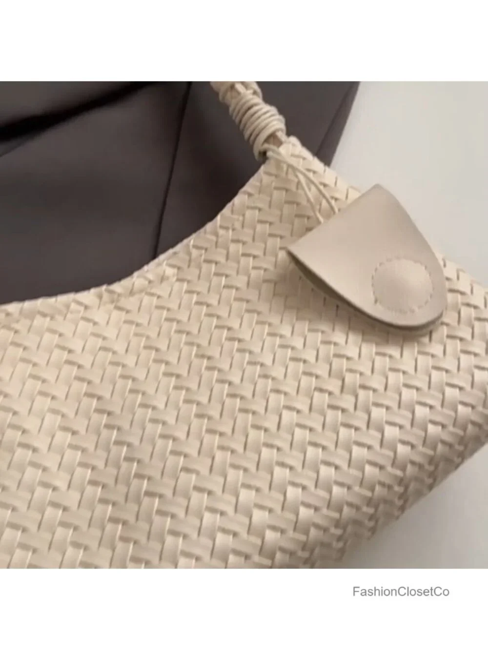 Faux Leather Woven Hobo Bag Shoulder Tote Purse Slouchy Handbag Work Travel